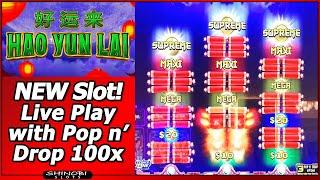 Hao Yun Lai Slot - Live Play and Big Win Pop N' Drop Feature in New Konami Game