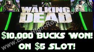 •$5 Walking Dead Spooky Slot Jackpot Handpay $10,000 Bucks Won! Vegas High Stakes Gambling • SiX Slo