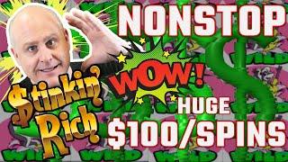 Nonstop Wins on Stinking Rich Playing Max Bet $100 Spins!
