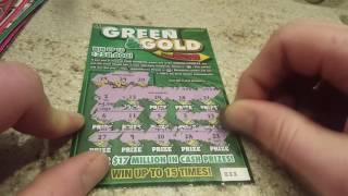 $250,000 GREEN AND GOLD! OHIO LOTTERY $5 SCRATCH OFF. GET FREE SHOT TO SHARE IN $1 MILLION!