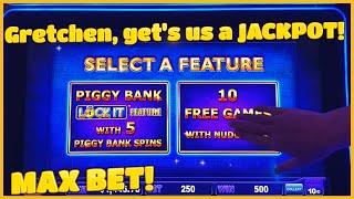 ⋆ Slots ⋆Lock It Link Piggy Bankin' HANDPAY JACKPOT ⋆ Slots ⋆HIGH LIMIT $25 MAX BET Bonus Round Slot