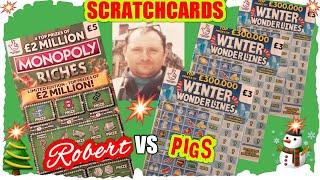 Excellent Scratchcard Game"NEW MONOPOLY RICHES"WONDERLINES"CASHLINES"MONEY SPINNER"5X CASH"