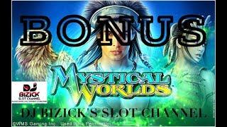 $$~ FREE SPIN BONUS ~ $$ Mystical Worlds Slot Machine ~ WMS ~ LOW ROLLING... • DJ BIZICK'S SLOT CHAN