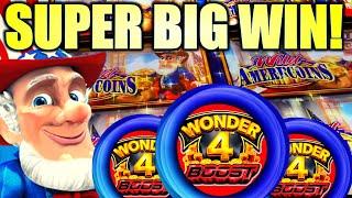 ⋆ Slots ⋆SUPER BIG WIN!⋆ Slots ⋆ WILD AMERICOINS WONDER 4 BOOST Slot Machine (Aristocrat Gaming)
