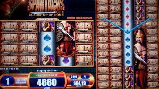 Spartacus Slot Machine Bonus - BIG BET - Colossal Reels Feature - 12 Free Spins Win
