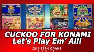 Cuckoo For Konami, Let's Play Em' All!  Going through all 8 games in a Konami Selexion slot machine