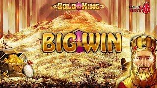 BIG WIN ON GOLD KING SLOT (PLAY'N GO) - 2€ BET!
