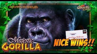 IGT - Majestic Gorilla Slot Live Play Bonuses & NICE Line Hit WINS!