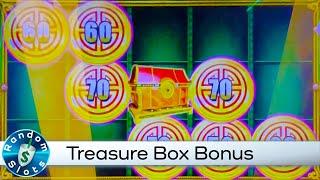 Treasure Box Dynasty Slot Machine Bonus with Progressive