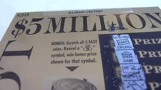 $5 Million Jackpot - Thirty Dollar Instant Lottery Ticket Scratchcard