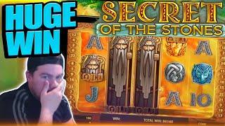 4 SCATTERS!! MASSIVE WIN ON SECRET OF THE STONES!!