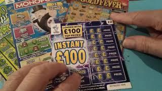 BIG Scratchcard Sunday game..£20,000 Green..Monopoly..£100 Million Spectacular..Lotto.etc