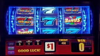 TRIPLE RED HOT 777 SLOT MAX BET  LIVE PLAY+BONUS   Slot Machine Bonus