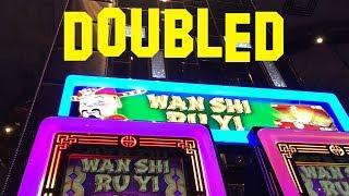 Wan Shi Ru Yi Live Play max bet $3.75 with NICE WINS DOUBLED Slot Machine