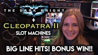 The Dark Knight Slot Machine Progressive Bonus WIN! Cleopatra 2 Slot Machine Big Line Hit!