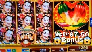 Chili Chili Fire Slot Machine $7.50 Max Bet Bonus & BIG WIN ! +QUICK HIT SLOT MACHINE BONUS WON