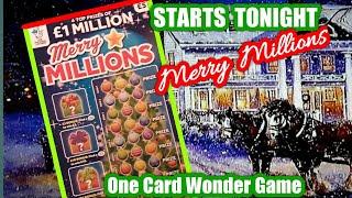 •Wow!•A New Scratchcard added to our.•"One Card Wonder Game"•....its...•MERRY MILLIONS.•.