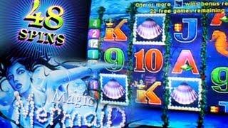 3 Re-triggers 48 Spins Magic Mermaid BIG WIN - 5c Aristocrat Video Slots