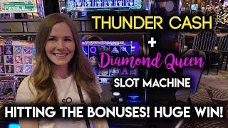HUGE WIN! Diamond Queen! Slot Machine! BONUSES!!