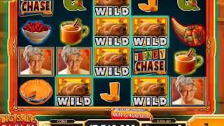 GRANNY'S TURKEY CHASE Video Slot Casino Game with a "BIG WIN" FREE SPIN BONUS