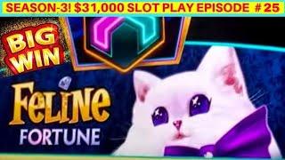 NEW SLOT!! Feline Fortune Slot Machine BIG WIN Bonus w/FREE PLAY | Season 3 | EPISODE #25