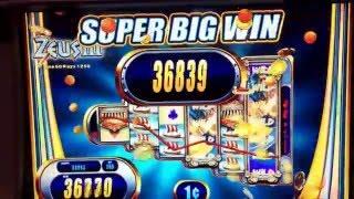 Zeus III 60,000 unit jackpot SUPER BIG WIN Slot Machine winner Las Vegas casino