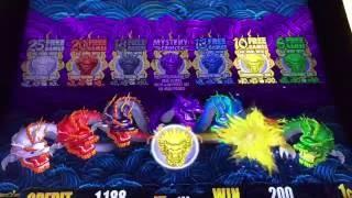 Aristocrat 5 Dragons Gold Slot Machine Bonus Nice Win