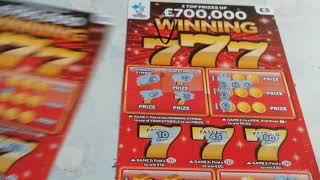 Scratch card.(Whoops.its out of sync)..Full card.....and .Winning 777....