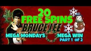 BRUCE LEE NEW 20 FREE SPINS! MEGA WIN (WMS) PART 1 OF 2