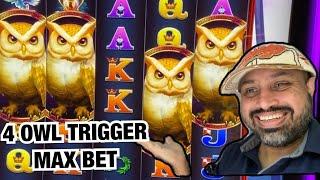 4 OWL TRIGGER FOR 28 GAMES ON MAX BET ATHENA UNLEASHED SLOT AT RIVER SPIRIT CASINO TULSA!!