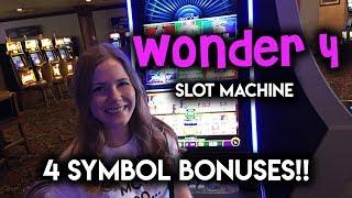I got 4 Symbol BONUSES on BOTH Games! Wonder 4 Wheel Slot Machine!