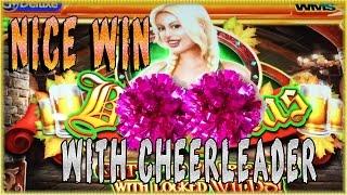 BEIR HAUS Slot Machine Nice Win Bonus W/Cheerleading Patron