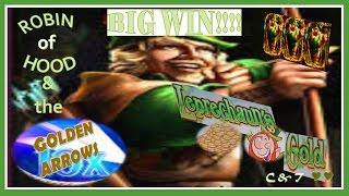•FAB FRIDAY•  BIG WINS Leprechaun's Gold Robin Hood - Slot Machine Bonus • MAX BET(1) ~ WMS•