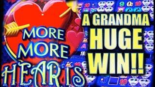 •NEW SLOT!! MORE MORE HEARTS• A GRANDMA HUGE WIN! Slot Machine Bonus (NOT MINE!)