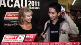 APPT Macau 2011: Champion Randy Lew! - PokerStars