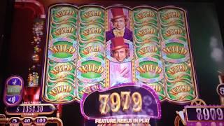 Willy Wonka Slot (NICKELS) - Oompa Loompa Bonus - HUGE WIN!!