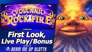 Volcanic Rock Fire Slot - First Look, Live Play and Bonus in New Konami game