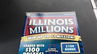 Scratching from the road - $20 Illinois Millions Instant Lottery Ticket