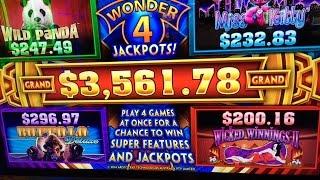 Wonder 4 Jackpots Slot Progressive Hit BIG WIN -Aristocrat
