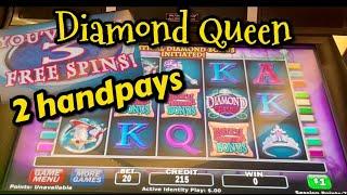 2 Handpays on Diamond Queen - HIGH LIMIT