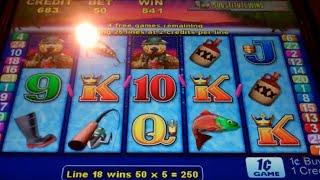Grizzly Slot Machine Bonus - 12 Free Games Win with 5x Grizzly Bear Wild Multiplier