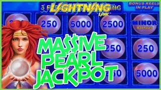 HIGH LIMIT Lightning Link Magic Pearl MASSIVE $5K MINOR JACKPOT HANDPAY ⋆ Slots ⋆️Bonus Round Slot M