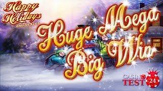 MUST SEE!!! HUGE MEGA BIG WIN on Happy Holidays - HOT MODE - Microgaming Slot - 3€ BET!