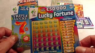 New Lucky Fortunes..New Full of 500's..New CASH Word..Scratchcards..TREBLE 7..PAY OUT..MATCH -3