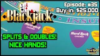 BLACKJACK #35 $25K BUY-IN SESSION with $500 - $2000 HANDS Good Action with Lots of Doubles & Splits