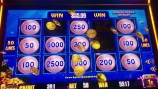 BIG WIN - Lightning Link Magic Pearl Slot Machine Bonus - 2 in 4 spins!