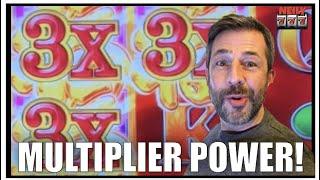 Multipliers make the wins SUPER BIG! Red Fortune Slot Machine Wins!