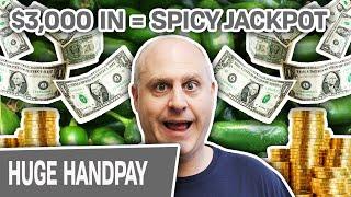 ★ Slots ★ HIGH-LIMIT SPINS with $3,000 IN ★ Slots ★ Jumping Jalapeños Slots = SPICY JACKPOT
