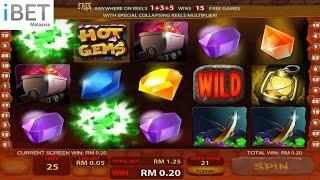 iPT - "Hot Gems" Funny Newtown Casino Slot Machine Game Permainan Play in iBET Malaysia genting