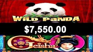•-• $100 PER SPIN• Casino Video Slot Machine NO Jackpot Handpay 7 Panda Pays, Geisha, 50 Drag • SiX 